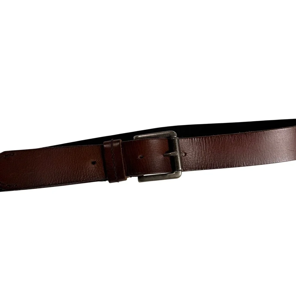 Fossil Mens Brown Genuine Leather Belt Size 36 SMB107020136 Roller Buckle Casual